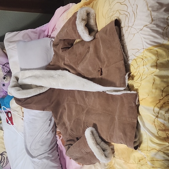 Marvin Richards Jackets & Blazers - COPY - J.Percy For Marvin Richards Suede Faux Fur Lined Hooded Coat